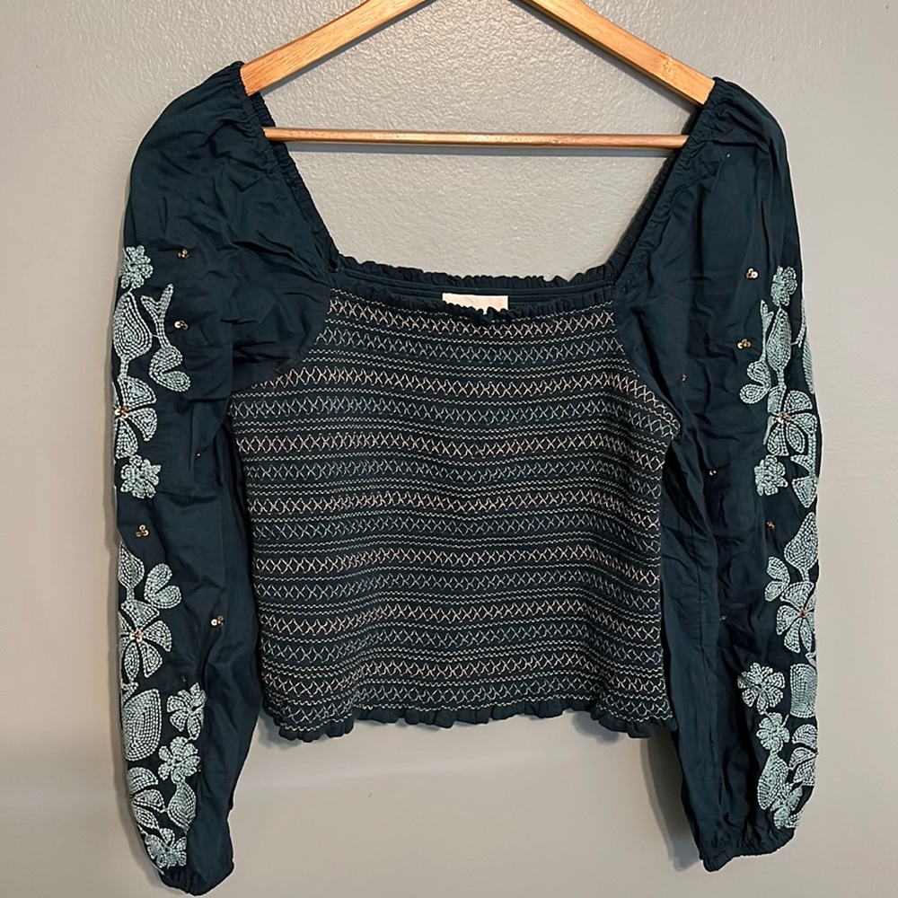Anthropologie Smocked Top size S